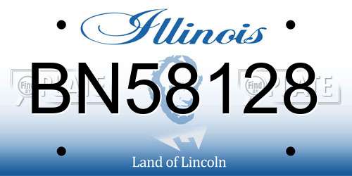 BN58128 Illinois License Plate