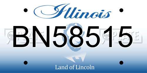 BN58515 Illinois License Plate