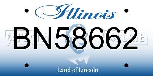 BN58662 Illinois License Plate