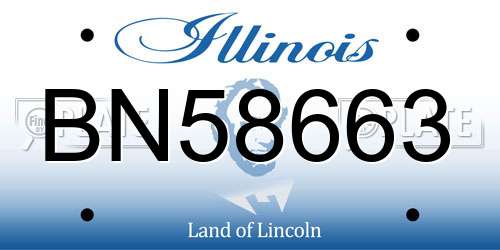 BN58663 Illinois License Plate