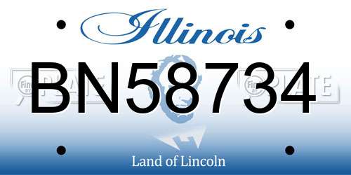 BN58734 Illinois License Plate