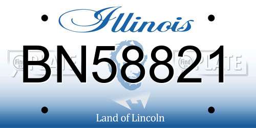 BN58821 Illinois License Plate