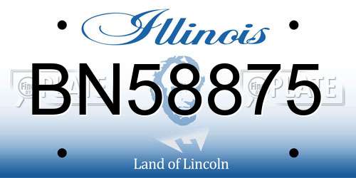 BN58875 Illinois License Plate