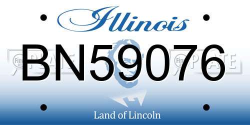 BN59076 Illinois License Plate