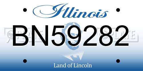 BN59282 Illinois License Plate