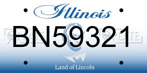 BN59321 Illinois License Plate