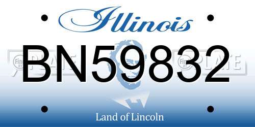 BN59832 Illinois License Plate