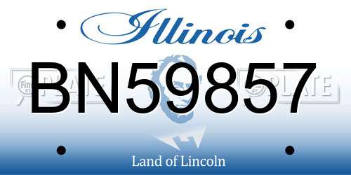 BN59857 Illinois License Plate