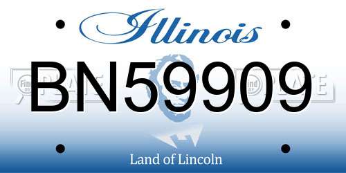 BN59909 Illinois License Plate