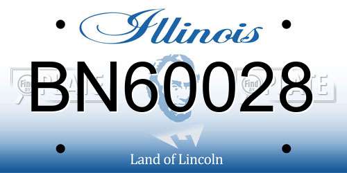 BN60028 Illinois License Plate