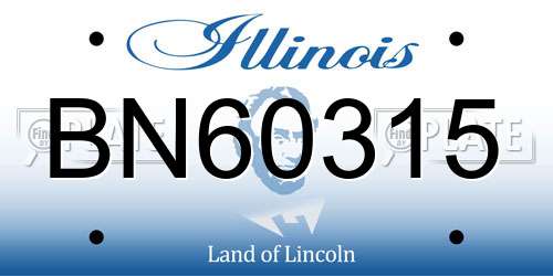 BN60315 Illinois License Plate