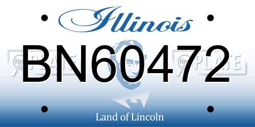 BN60472 Illinois License Plate