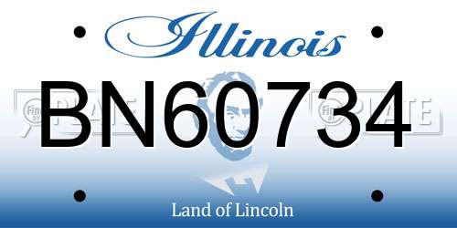 BN60734 Illinois License Plate