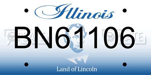 BN61106 Illinois License Plate