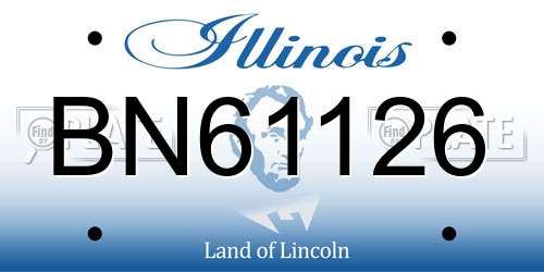 BN61126 Illinois License Plate
