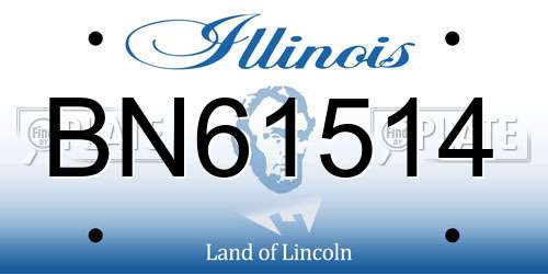 BN61514 Illinois License Plate