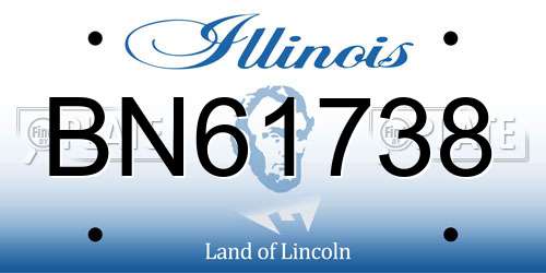 BN61738 Illinois License Plate