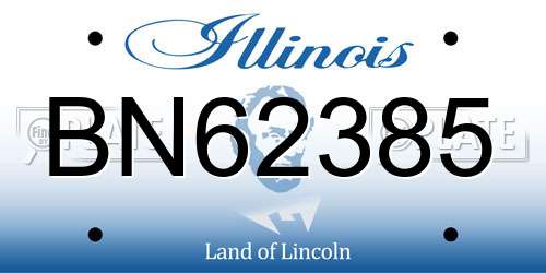 BN62385 Illinois License Plate