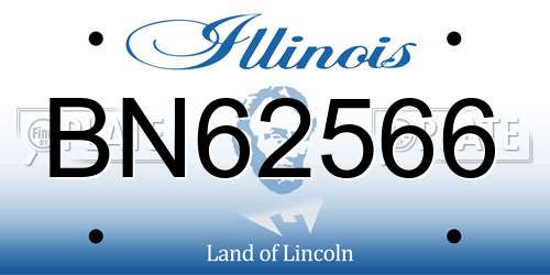 BN62566 Illinois License Plate