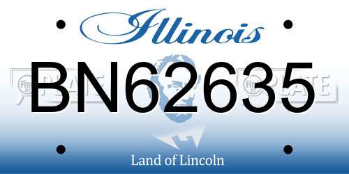 BN62635 Illinois License Plate