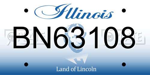 BN63108 Illinois License Plate