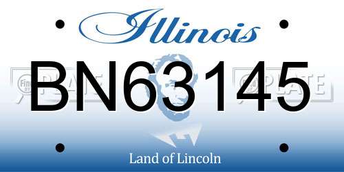 BN63145 Illinois License Plate