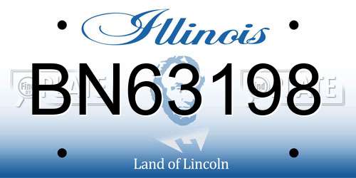 BN63198 Illinois License Plate