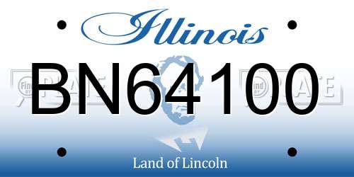 BN64100 Illinois License Plate