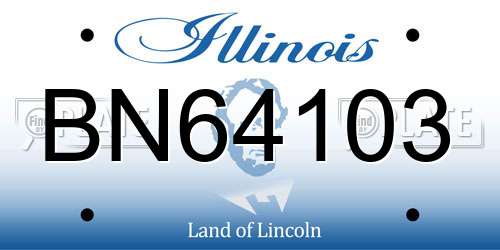 BN64103 Illinois License Plate