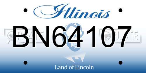 BN64107 Illinois License Plate