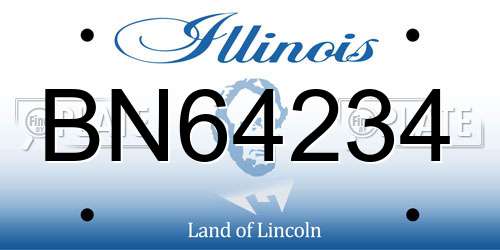 BN64234 Illinois License Plate