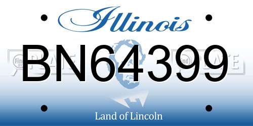 BN64399 Illinois License Plate