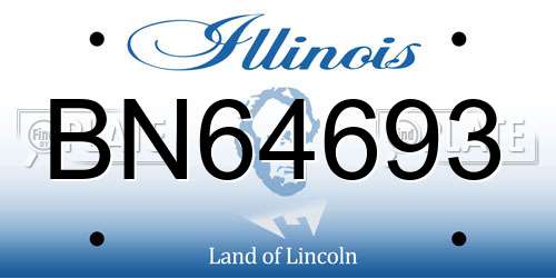 BN64693 Illinois License Plate