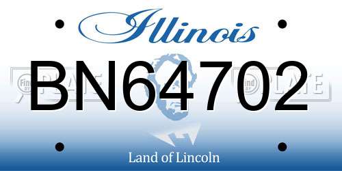BN64702 Illinois License Plate
