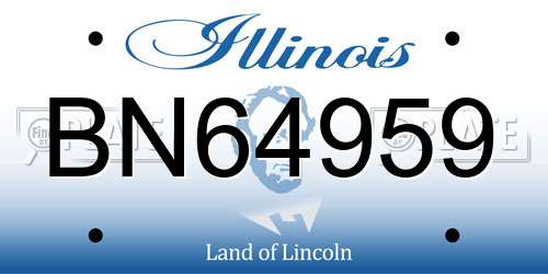 BN64959 Illinois License Plate