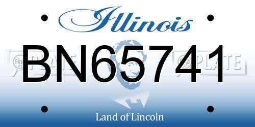 BN65741 Illinois License Plate