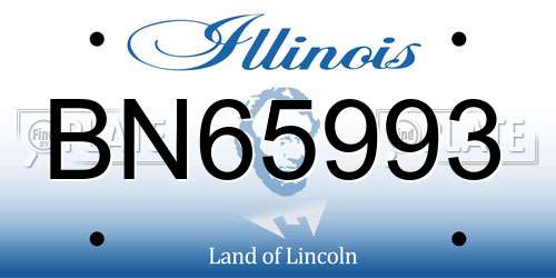 BN65993 Illinois License Plate