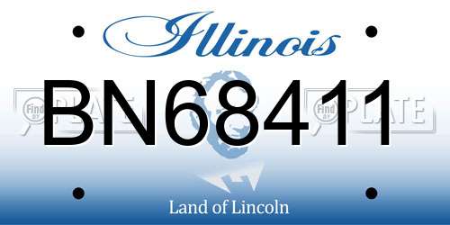 BN68411 Illinois License Plate