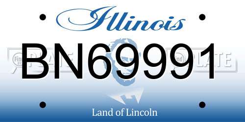BN69991 Illinois License Plate
