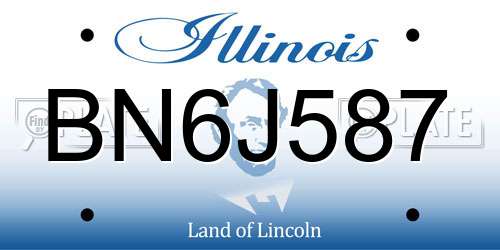 BN6J587 Illinois License Plate