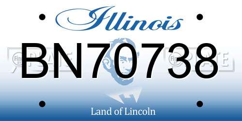 BN70738 Illinois License Plate