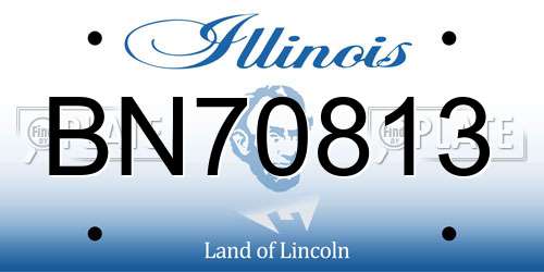BN70813 Illinois License Plate