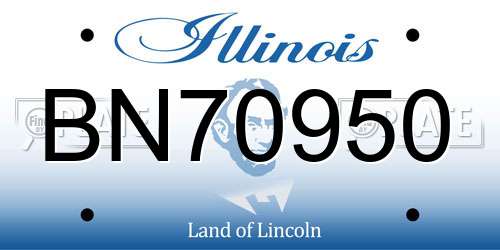 BN70950 Illinois License Plate