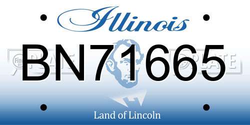 BN71665 Illinois License Plate