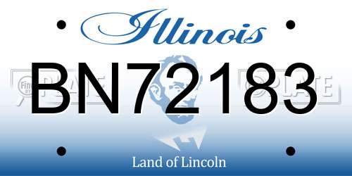 BN72183 Illinois License Plate