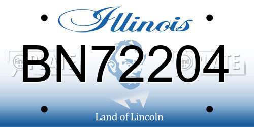 BN72204 Illinois License Plate