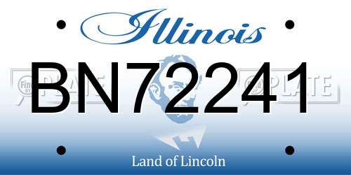 BN72241 Illinois License Plate