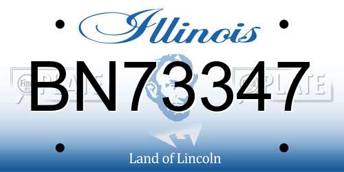 BN73347 Illinois License Plate