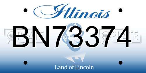 BN73374 Illinois License Plate