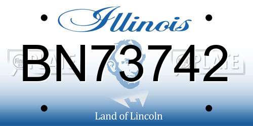 BN73742 Illinois License Plate